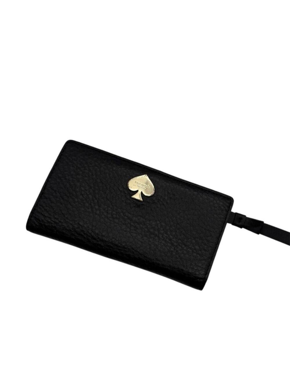 Kate Spade Stacy Leroy Street Wallet Black Pebble Leather WLRU1894